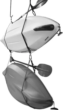 Kayak And SUP Storage Straps -Boating Shop Systemedesanglederangementdoublepourkayak Pourinterieuretexterieur Cintrespourplanchedepaddle Livreavecclipdepagaie PS1954